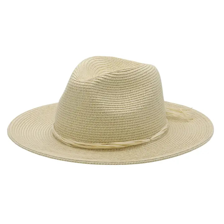 Encanto Toyo Straw Ivory Band Sun Beach Resort Hat  display picture 1