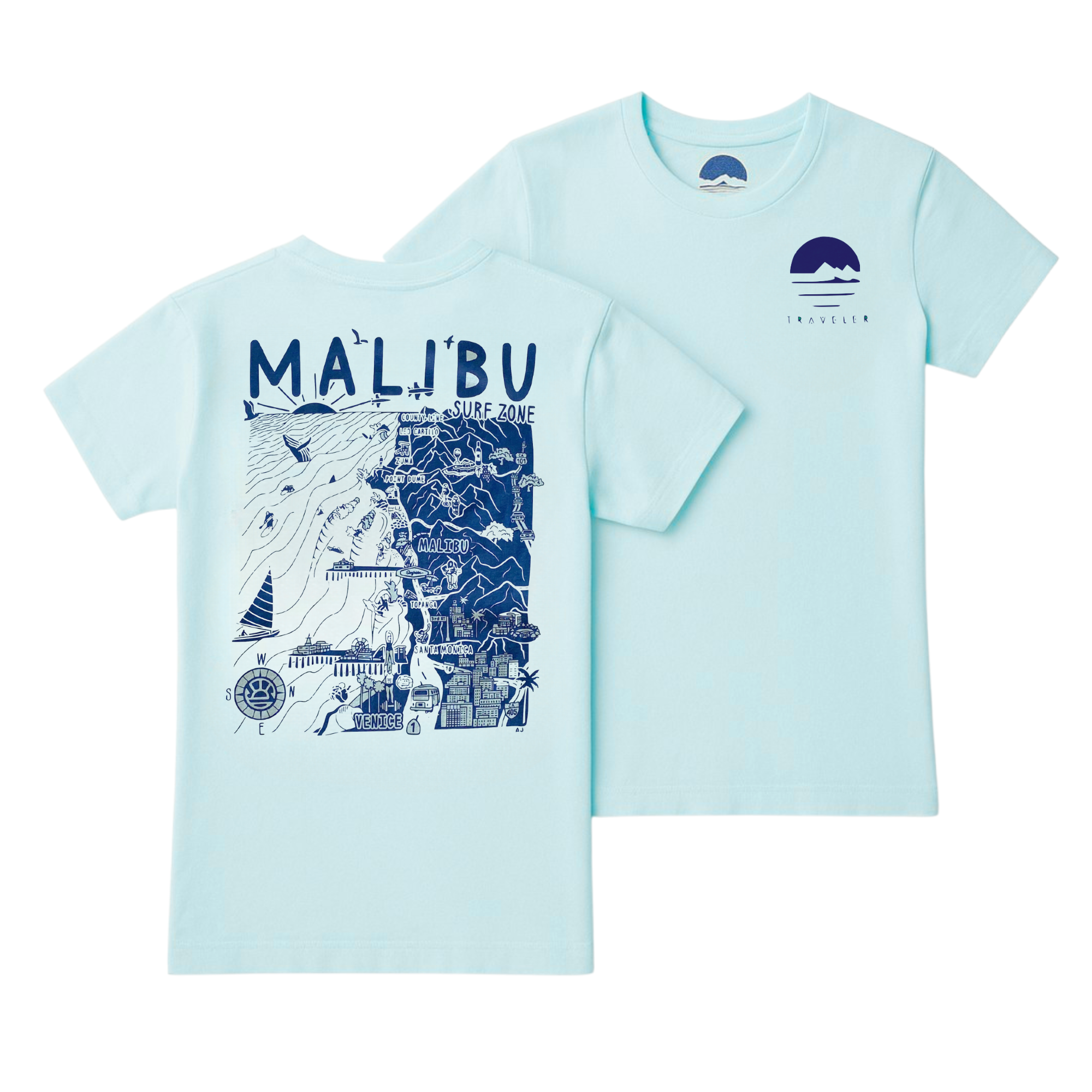 T-shirt Malibu Surf Shack Homme – Blanc Taille S – Fabriqué En Californie – Neuf
