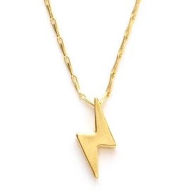 Mens gold lightning bolt pendant online