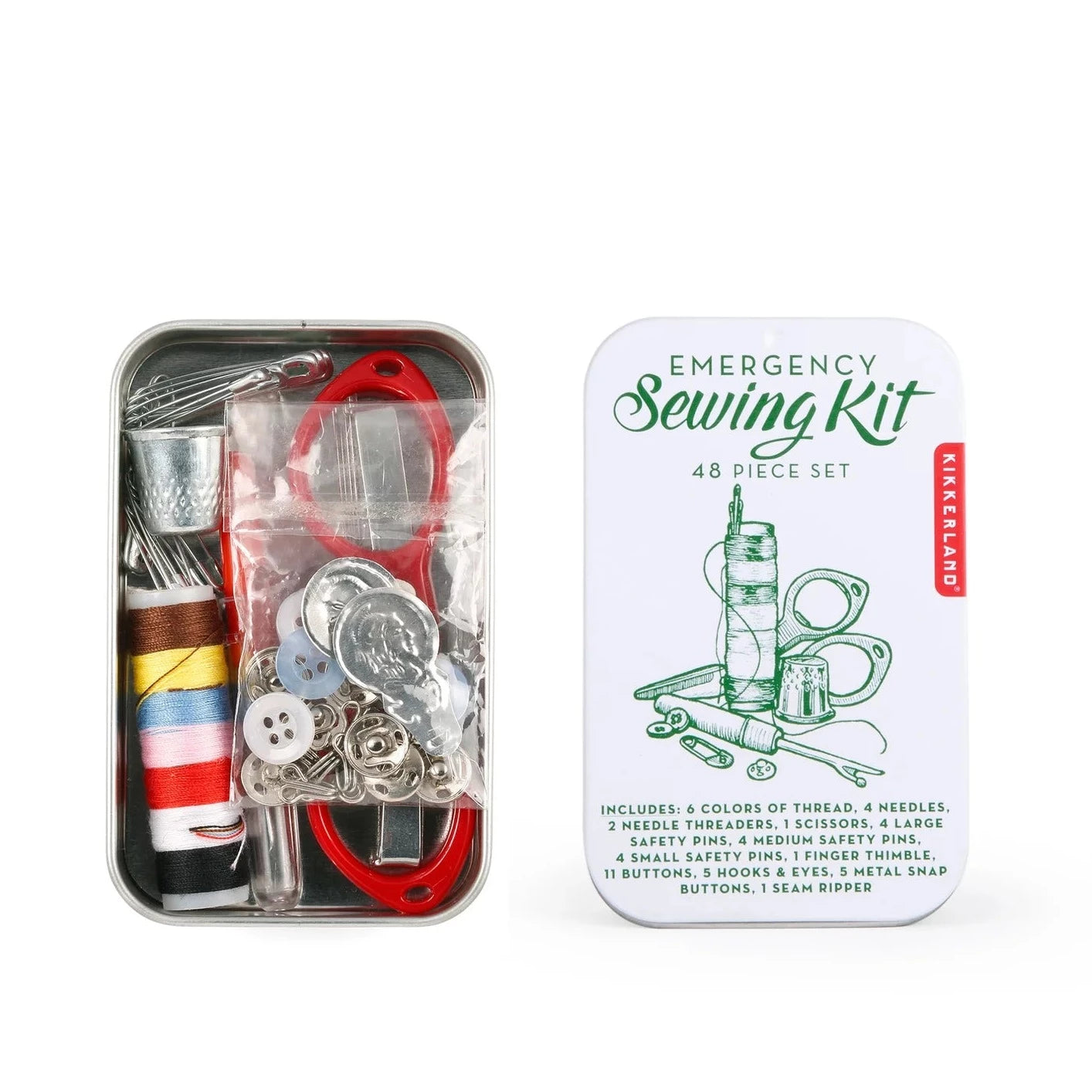 Small Sewing Kit Thimble Pins Hooks & Eyes
