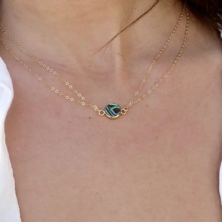 Double Chain Abalone Necklace