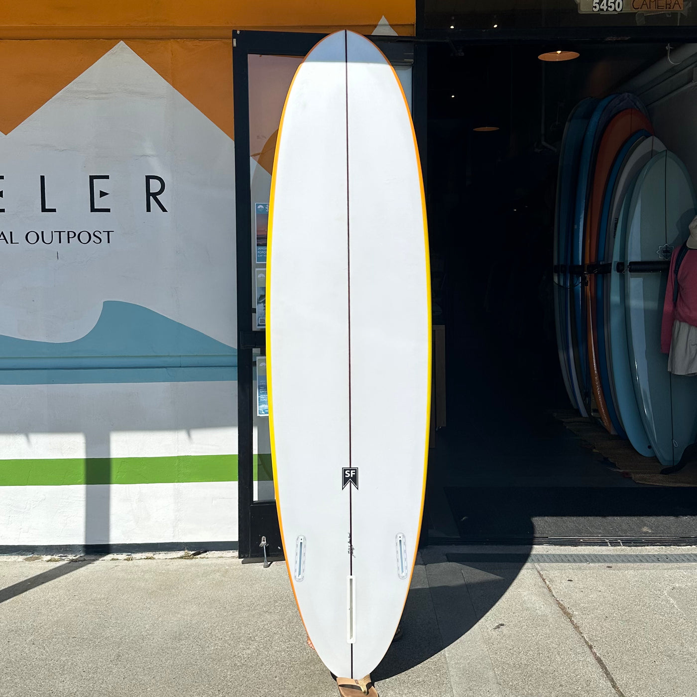 7'4 John Schultze Pin Tail Mid Length 2+1