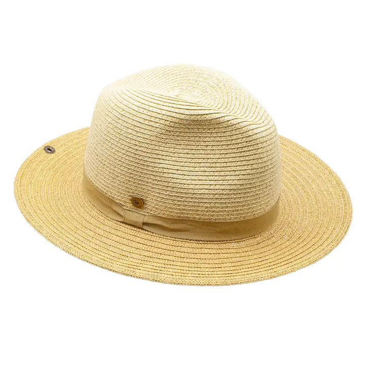 Bruce Toyo Straw Tan Ribbon Band Beach Resort Hat