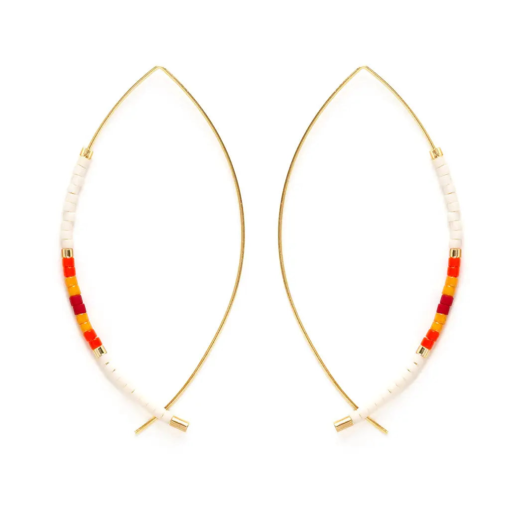 Japanese Seed Bead Marquise Earrings
