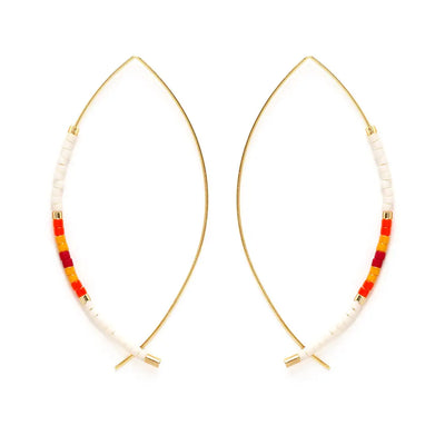 Japanese Seed Bead Marquise Earrings