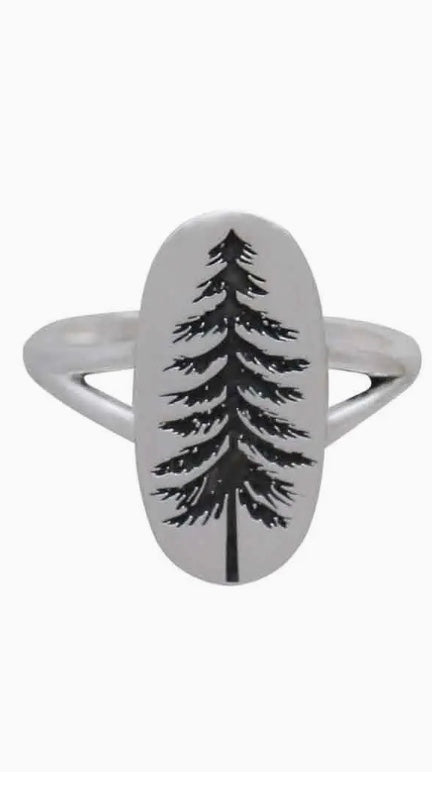 Etched Pine Tree Ring