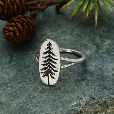 Etched Pine Tree Ring