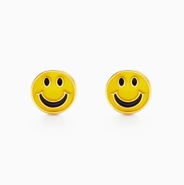 70's Smiley Face Stud Earrings