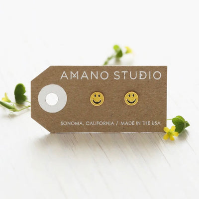 70's Smiley Face Stud Earrings