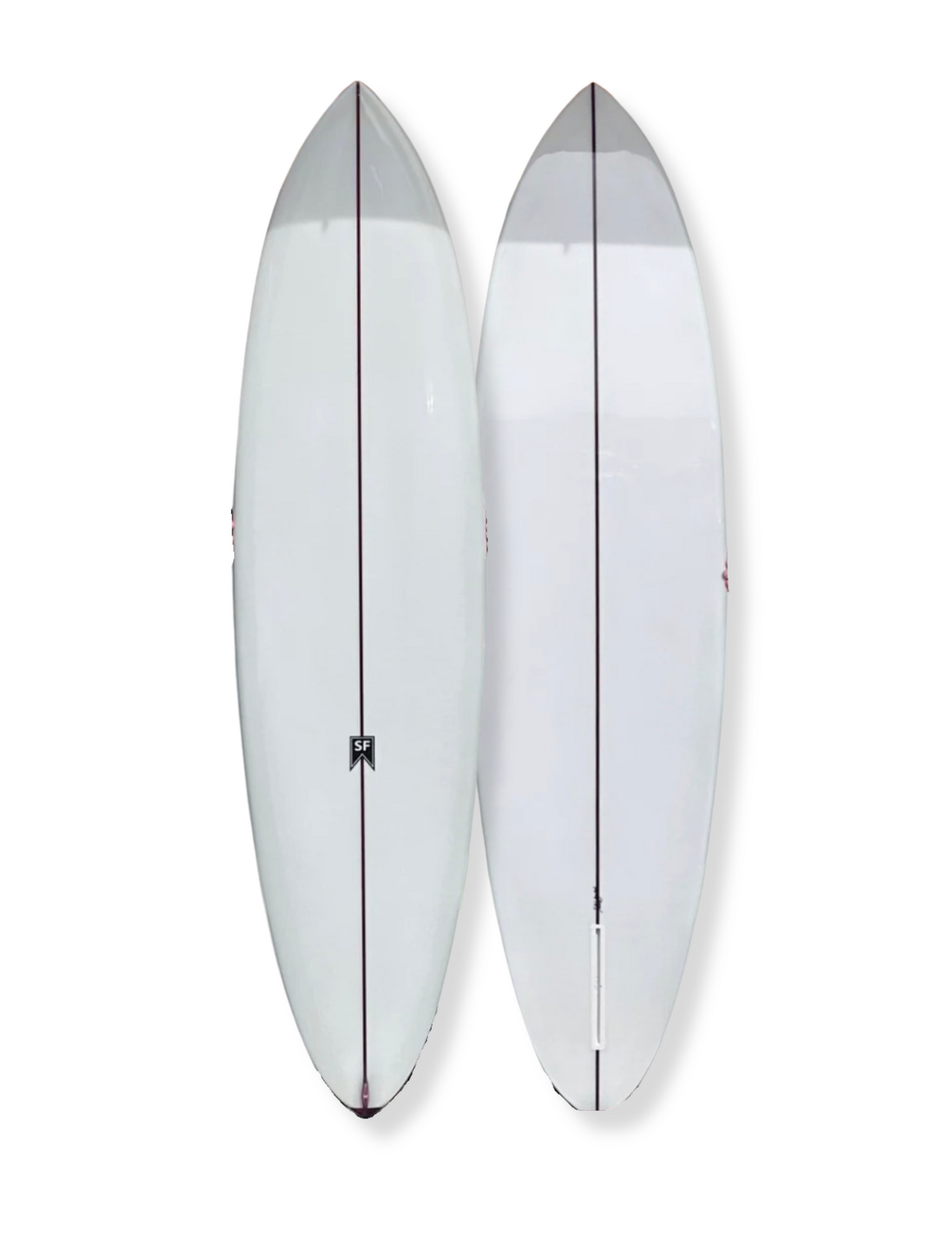 7'4 John Schultze Pin Tail: with Multi Colored Resin Tail Block