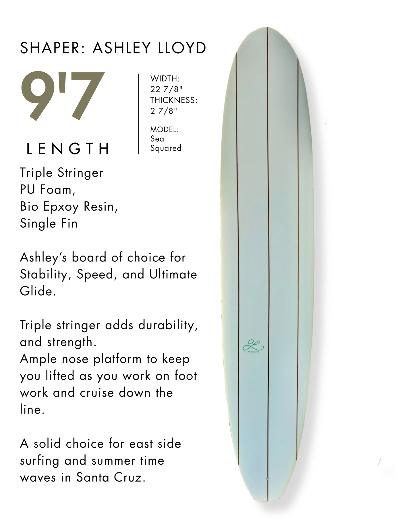 Fiberglass Surfboard Rentals - Santa Cruz