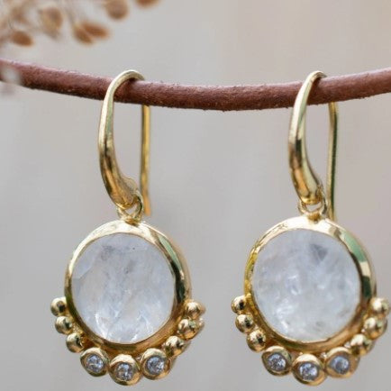 Moonstone /gold plated earrings