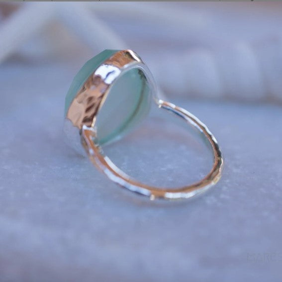 Aqua Chalcedony Ring