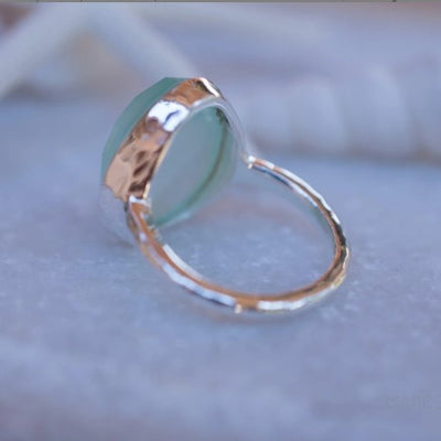 Aqua Chalcedony Ring