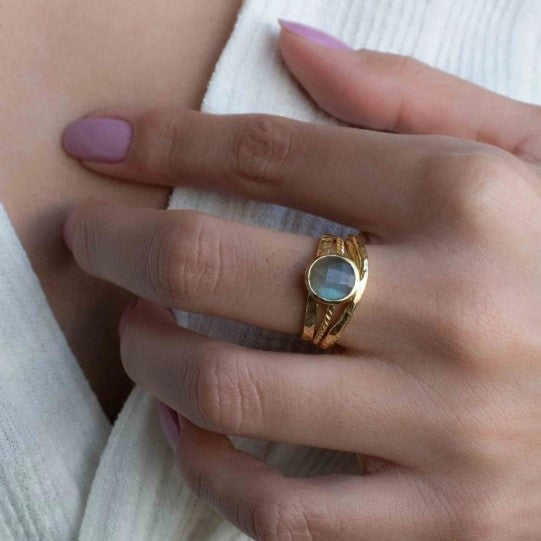 Rainbow Labradorite Ring