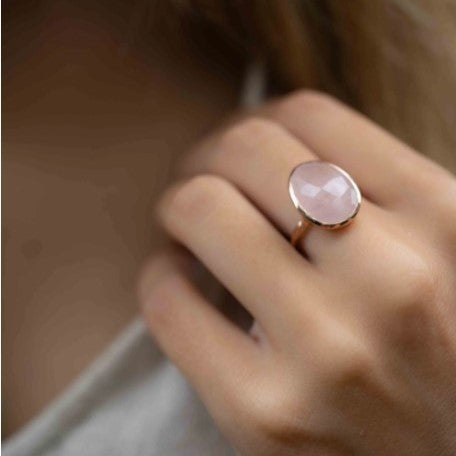 Barbara Rose Quartz 18k Rose Gold Plated Ring