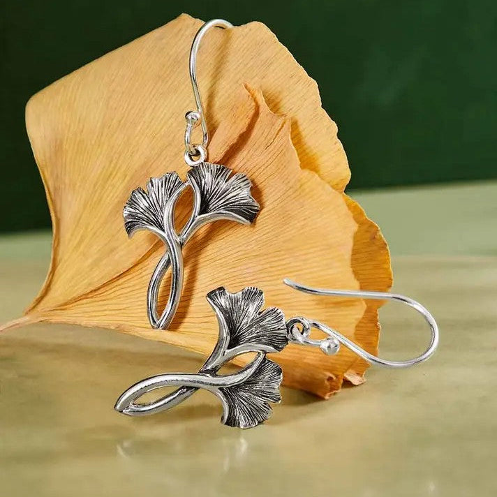 Ginkgo Leaves Dangle Earrings