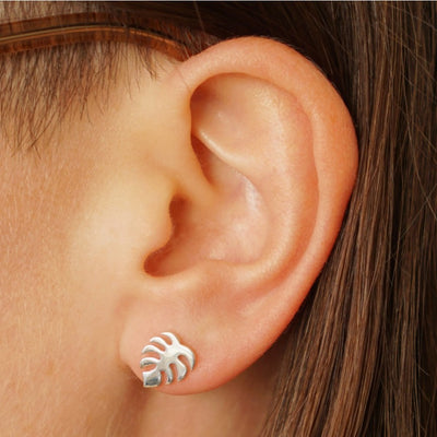 Monstera Stud Earrings