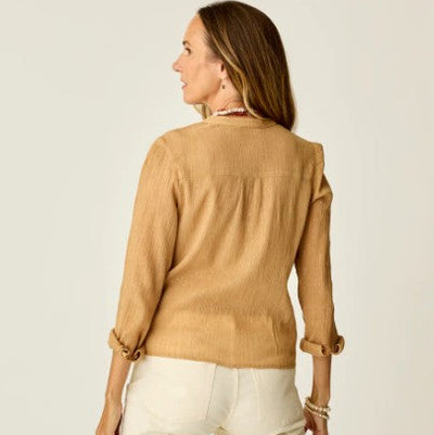 Tatum Double Gauze Shirt Camel Lurex