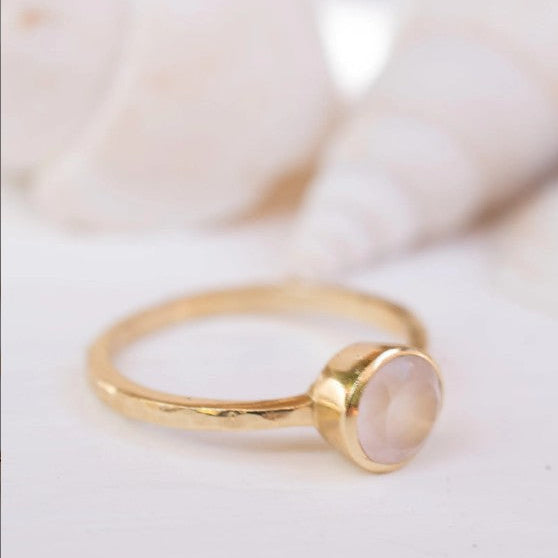 Rose Quartz Gold Ring