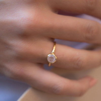 Rose Quartz Gold Ring