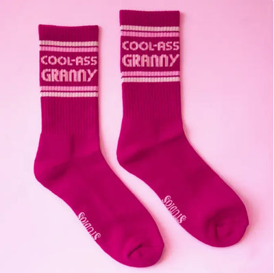 Cool Ass Granny Striped Ribbed Crew Socks