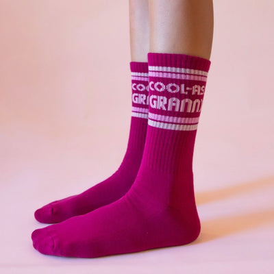 Cool Ass Granny Striped Ribbed Crew Socks