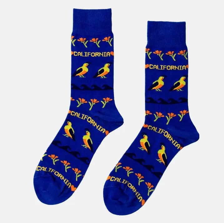 Cali Quail - Men's Vintage Retro Crew Socks
