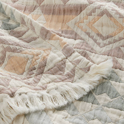 Organic Cotton Fringed Throw