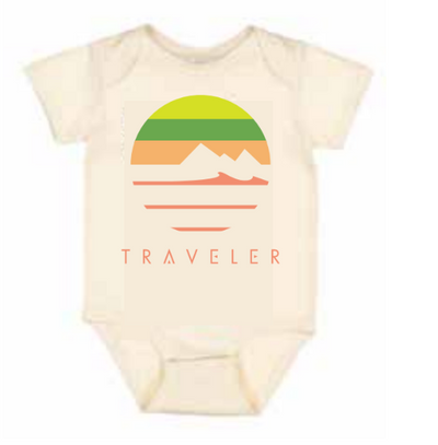Traveler Baby Logo Onesie