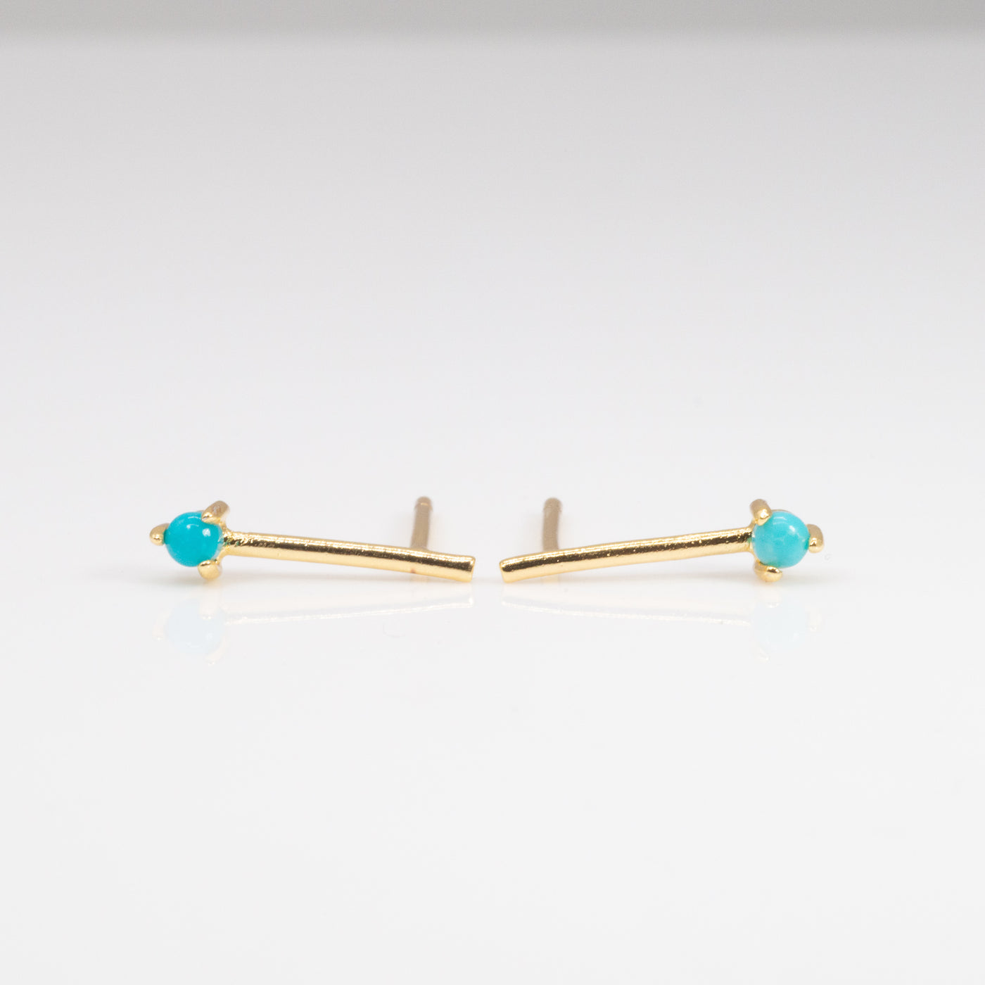Prong Bar Studs - Turquoise