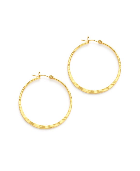 Gold Hammered 1.5" Hoops