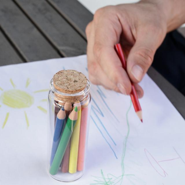 Colored Pencil in a Glass Jar