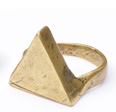 Solid Brass Triangle Ring