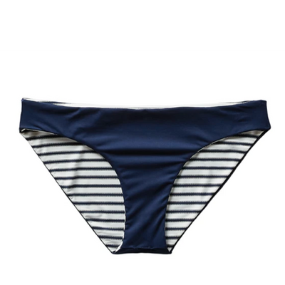 St. Barth Reversible Bikini Bottom - Dash/Stripe Navy