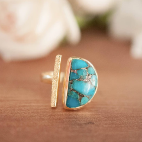 Laura Ring- Gold Vermeil/Copper Turquoise