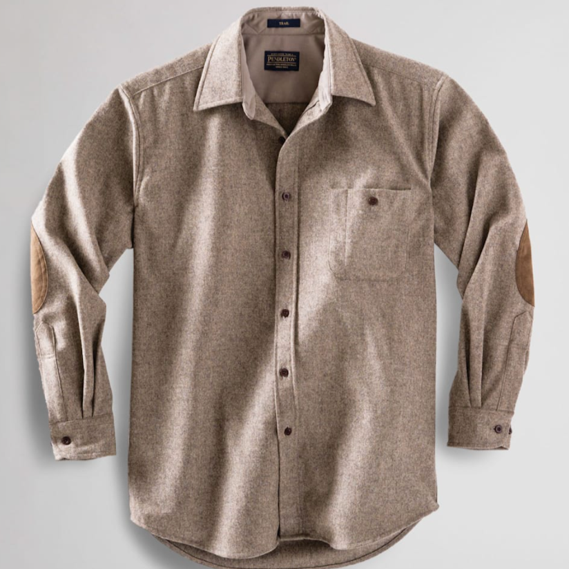 Men's Elbow Patch Trail Shirt - Taupe Yakima Mix