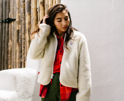 Women's Sherpa Jacket - Natural/Khaki