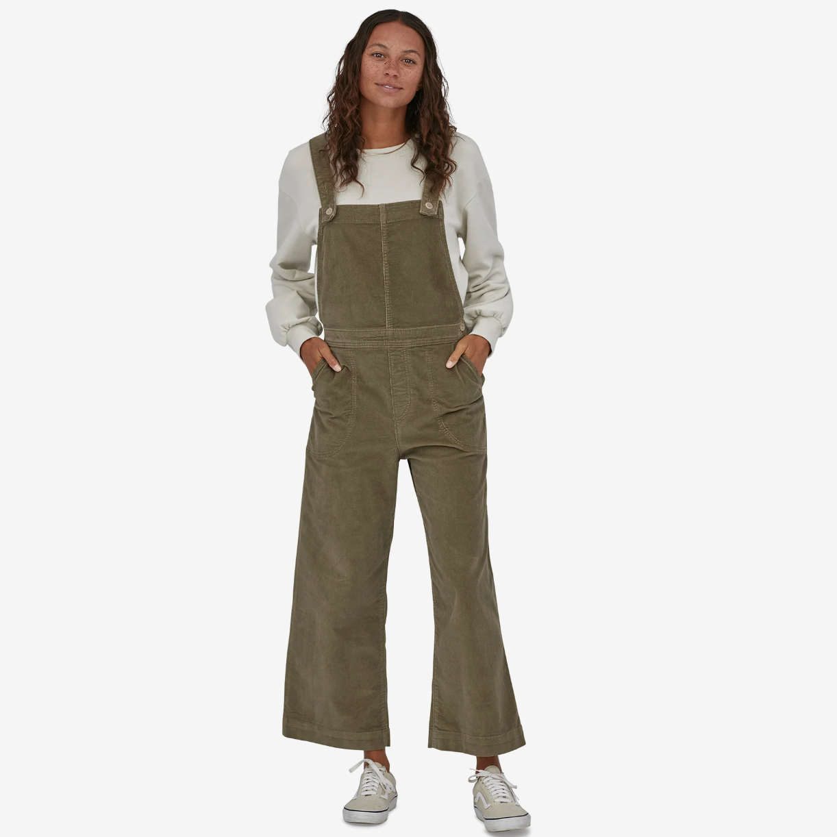 Women's Stand Up Cropped Corduroy Overalls