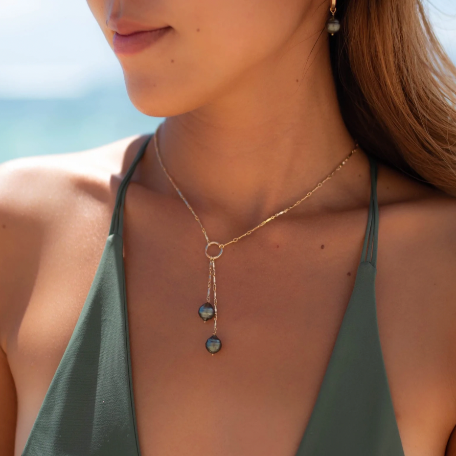 Tahitian Pearl Y necklace