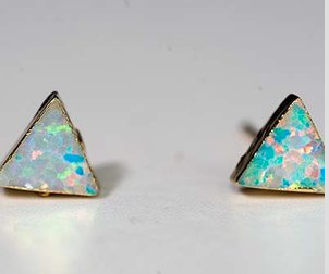 Opal Triangle Studs
