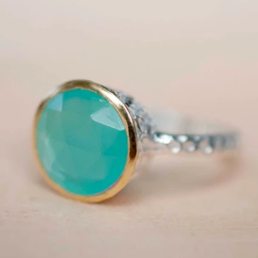 Julie Ring - Teal Chalcedony
