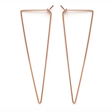 Rose Gold Triangle Hoops