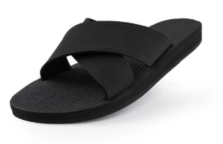 Women's Cross Black Sandals- Black