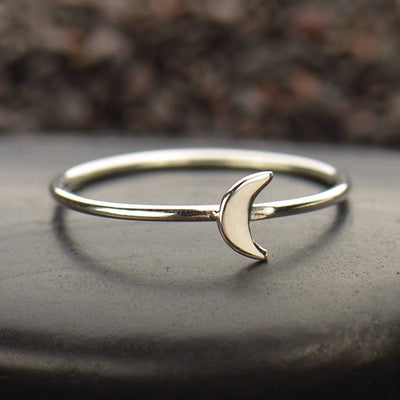 Tiny Sterling Silver Moon Ring