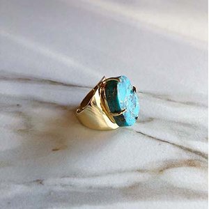 Turquoise Gem Cuff Ring