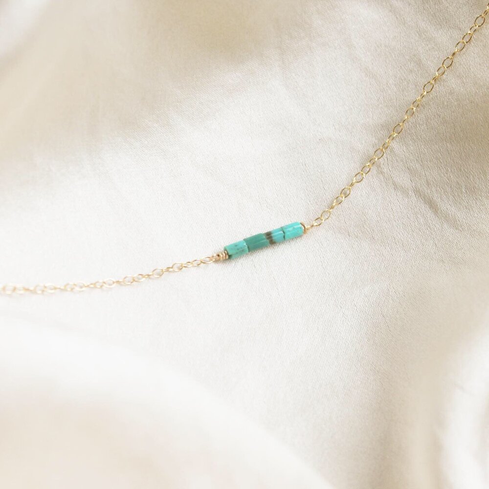 Delicate Turquoise Bar Necklace