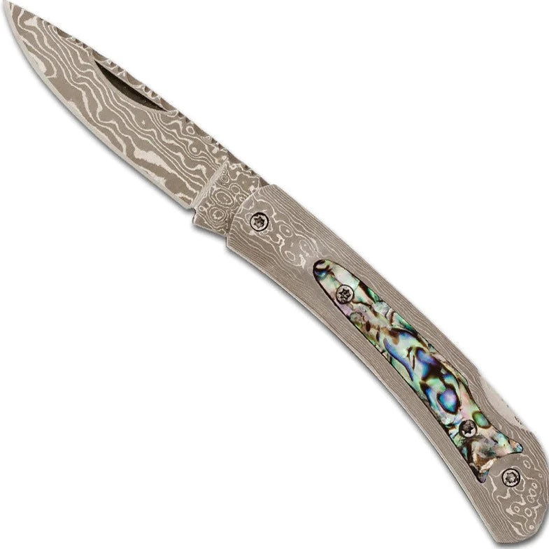 Damascus Steel Frame Pocketknife